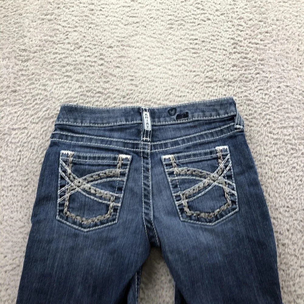 Ariat Shorts Girls 10 Blue Denim Jean Cut-Off Distressed Western REAL Pockets